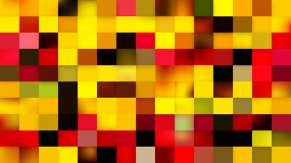 Abstract Red and Yellow Square Pixel Mosaic Background
