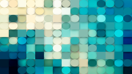 Beige and Turquoise Circles and Squares Background