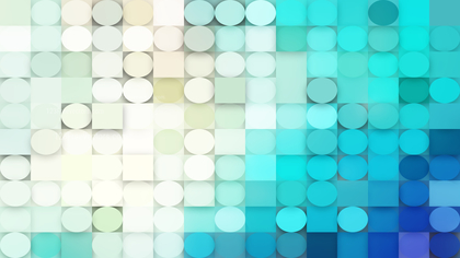 Beige and Turquoise Geometric Circles and Squares Background