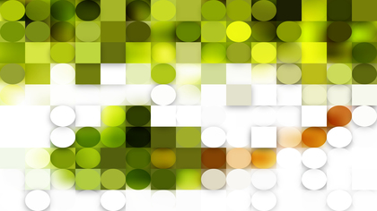 Green and White Circles and Squares Background Design