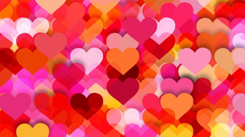 Pink and Yellow Heart Wallpaper Background