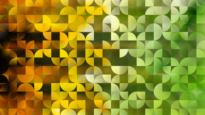 Abstract Green and Yellow Quarter Circles Background