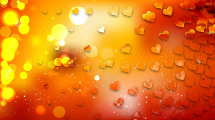 Red and Orange Heart Background Design