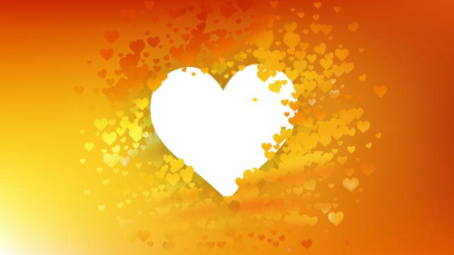 Orange and Yellow Heart Wallpaper Background Image