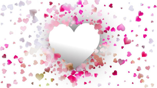 Pink and White Heart Background Vector Graphic