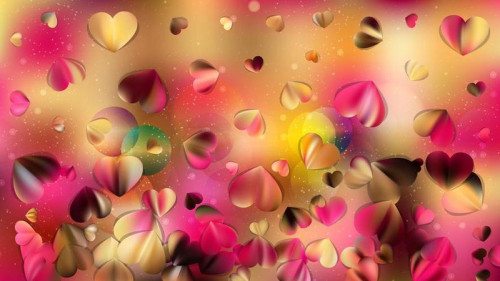 Pink and Yellow Valentines Day Heart Background