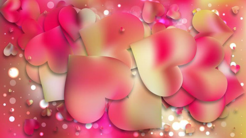 Pink and Yellow Heart Background
