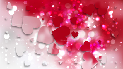 Red and White Heart Wallpaper Background Illustration