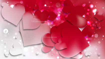 Red and White Heart Wallpaper Background Image