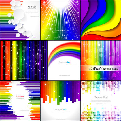 Free Rainbow Background Vector Pack