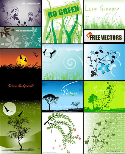 Free Nature Backgrounds Vector Pack