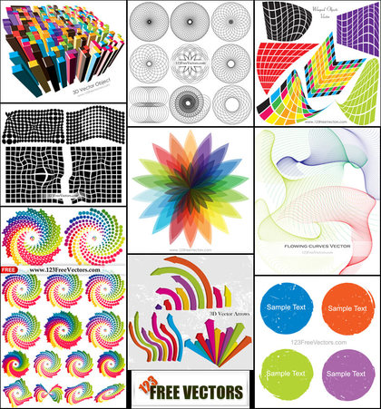 Free Colorful Design Elements Vector Pack
