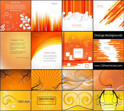 Orange Abstract Background Vector Pack