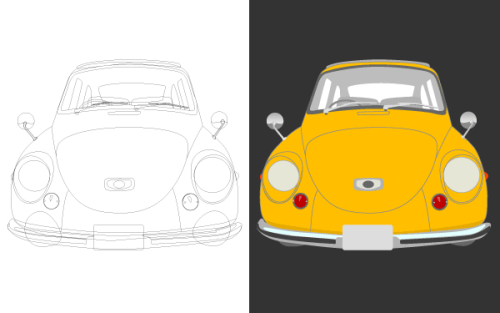 Free Classic Car vector Art in Yellow