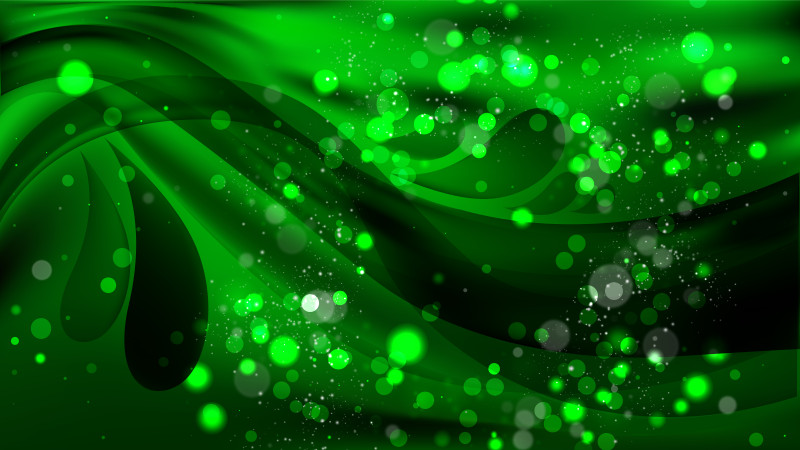 Abstract Cool Green Blurry Lights Background Design
