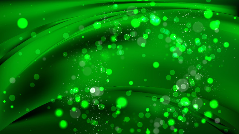 Abstract Cool Green Blurry Lights Background