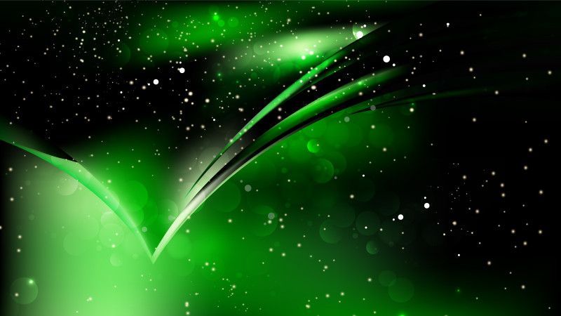 Abstract Cool Green Blur Lights Background Vector