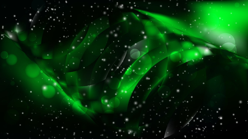 Abstract Cool Green Blurry Lights Background Vector