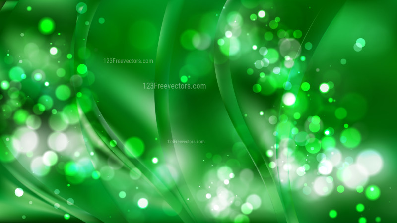 Abstract Dark Green Blurry Lights Background Design