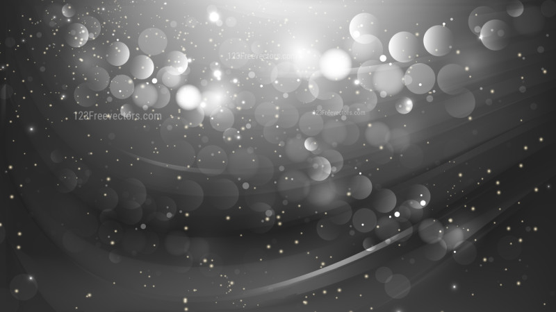 Abstract Dark Grey Blurry Lights Background Design
