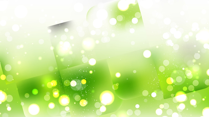 Abstract Green and White Bokeh Lights Background Image