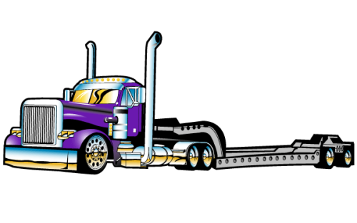 Flatbed Semi Truck Vector Free