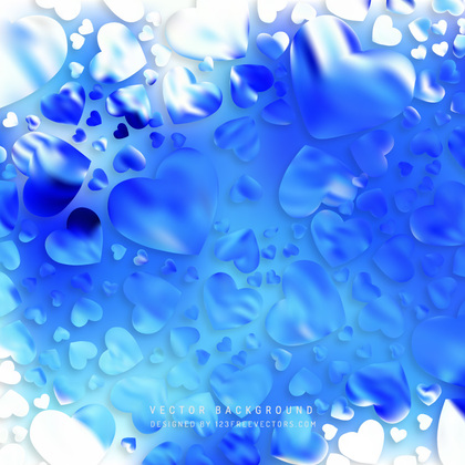 Abstract Romantic Cobalt Blue Hearts Background