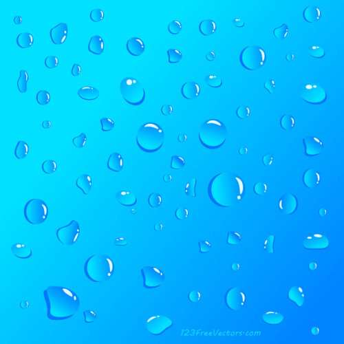 Water Drops on Blue Background Image