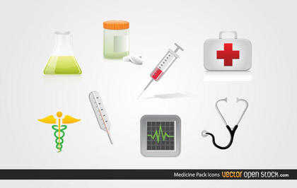 Free Medicine Icons Vector Pack
