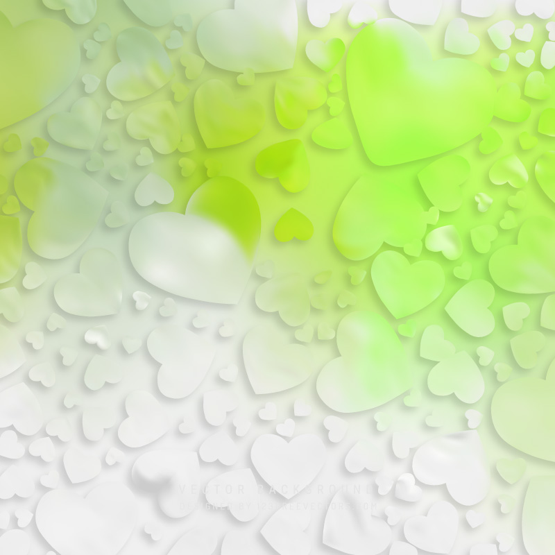 Light Green Love Heart Background