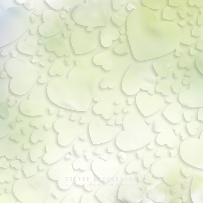 Abstract Romantic Light Green Hearts Background