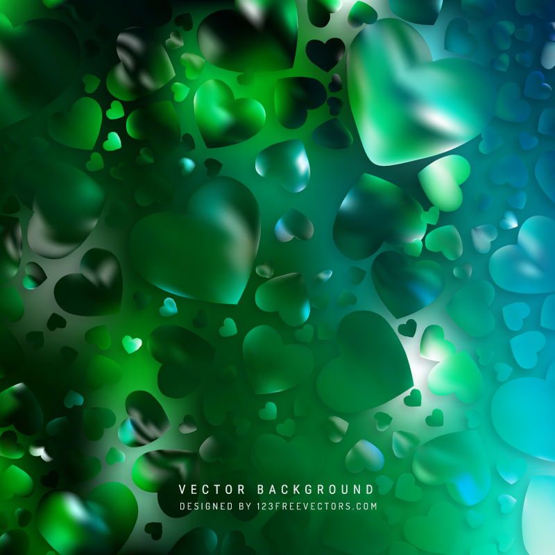 Dark Green Valentine Heart Background