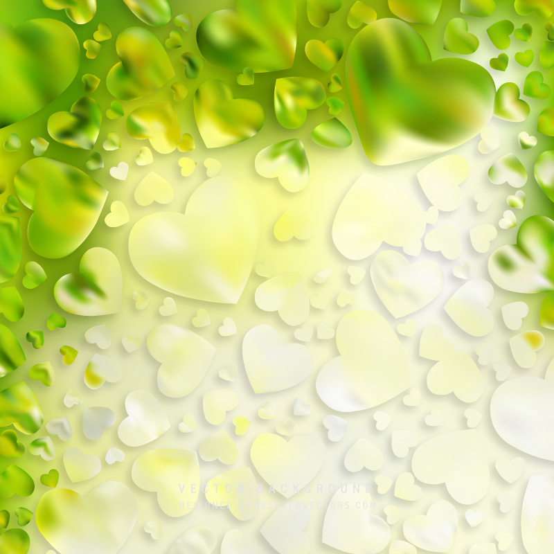 Valentines Day Yellow Green Heart Background