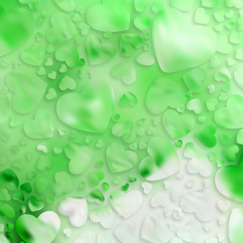 Abstract Green Love Heart Background