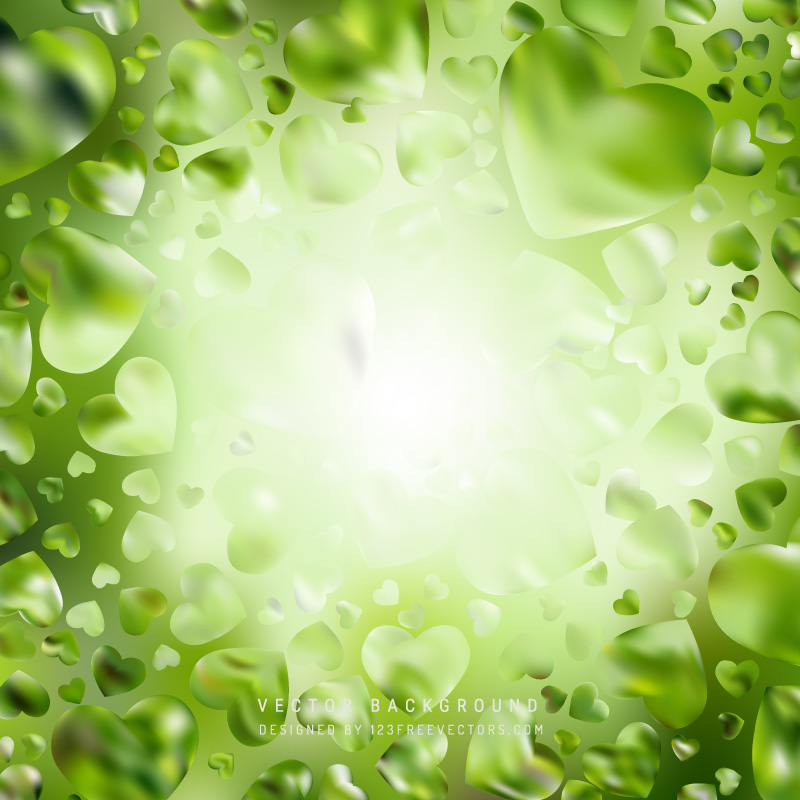 Abstract Valentines Day Green Heart Background
