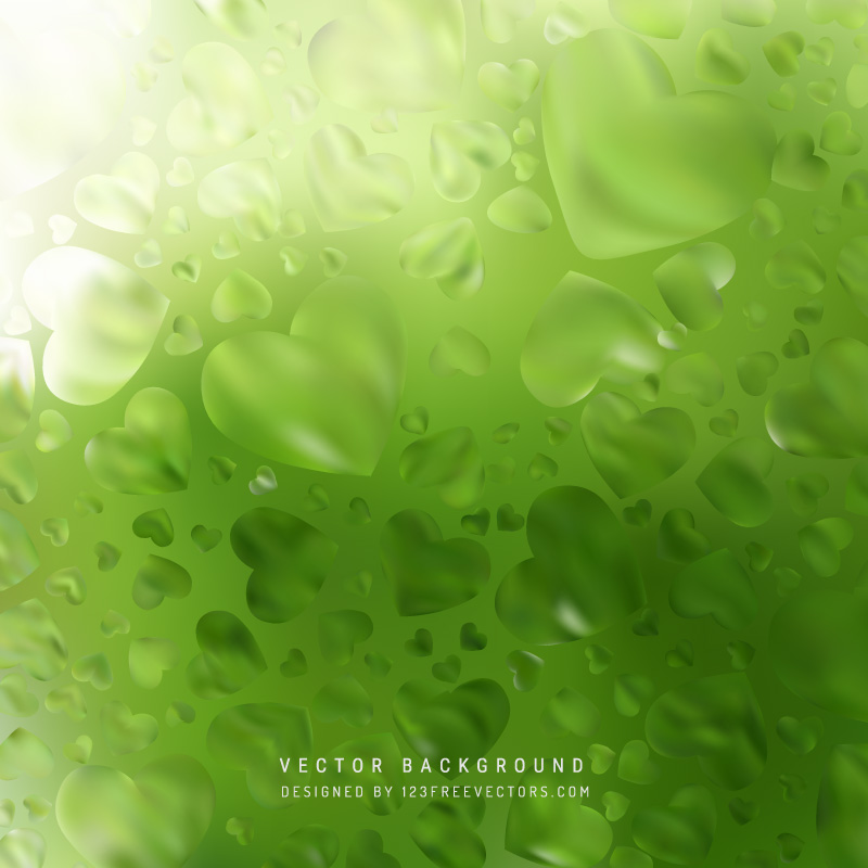 Green Valentine Heart Background