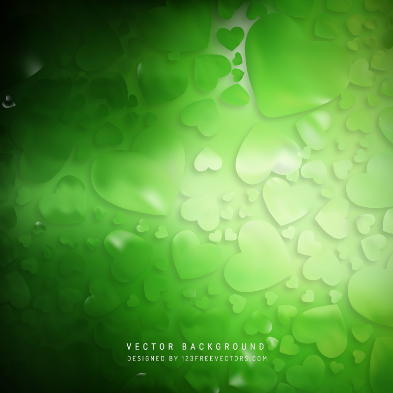 Green Love Heart Background