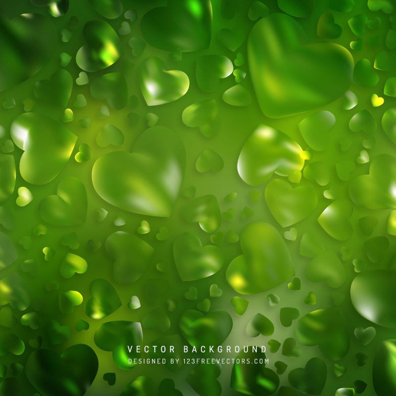 Green Loving Heart Valentine Background