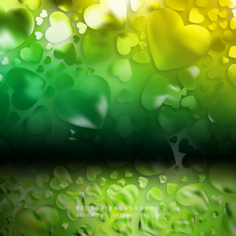 Abstract Green Loving Heart Valentine Background