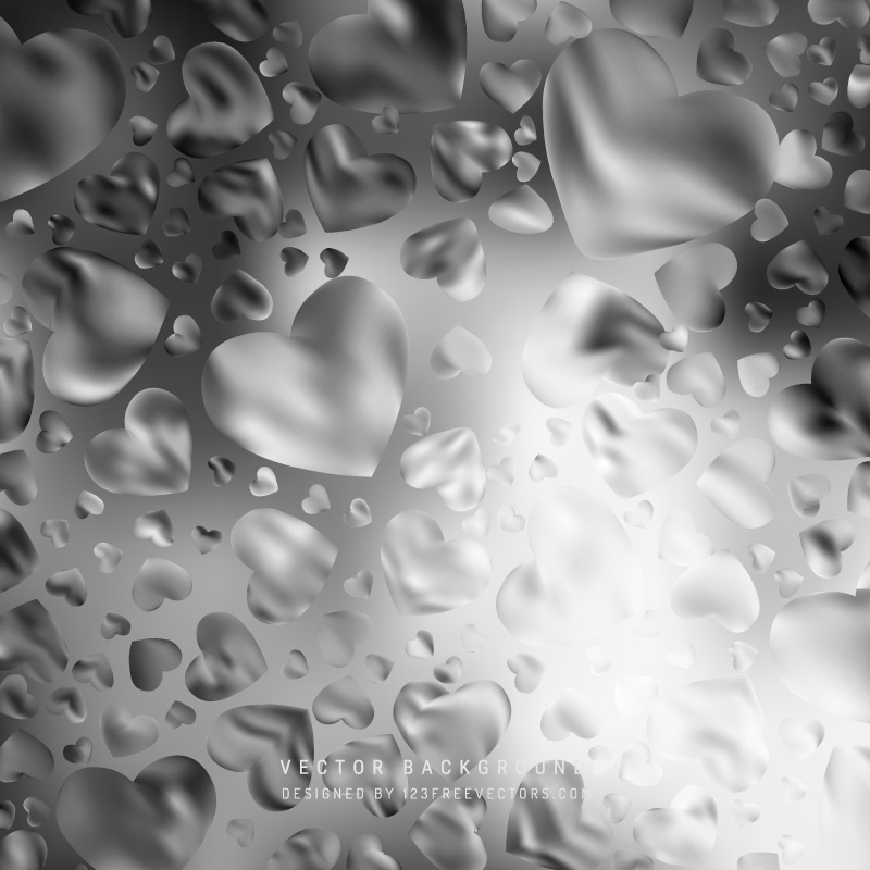 Abstract Black and Gray Love Heart Background