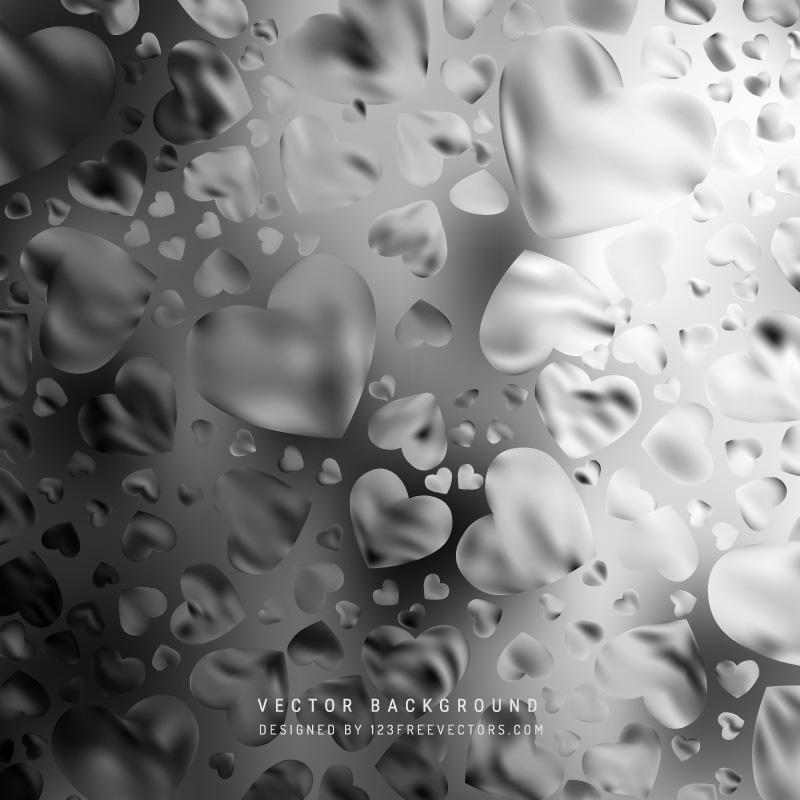 Abstract Romantic Black and Gray Hearts Background