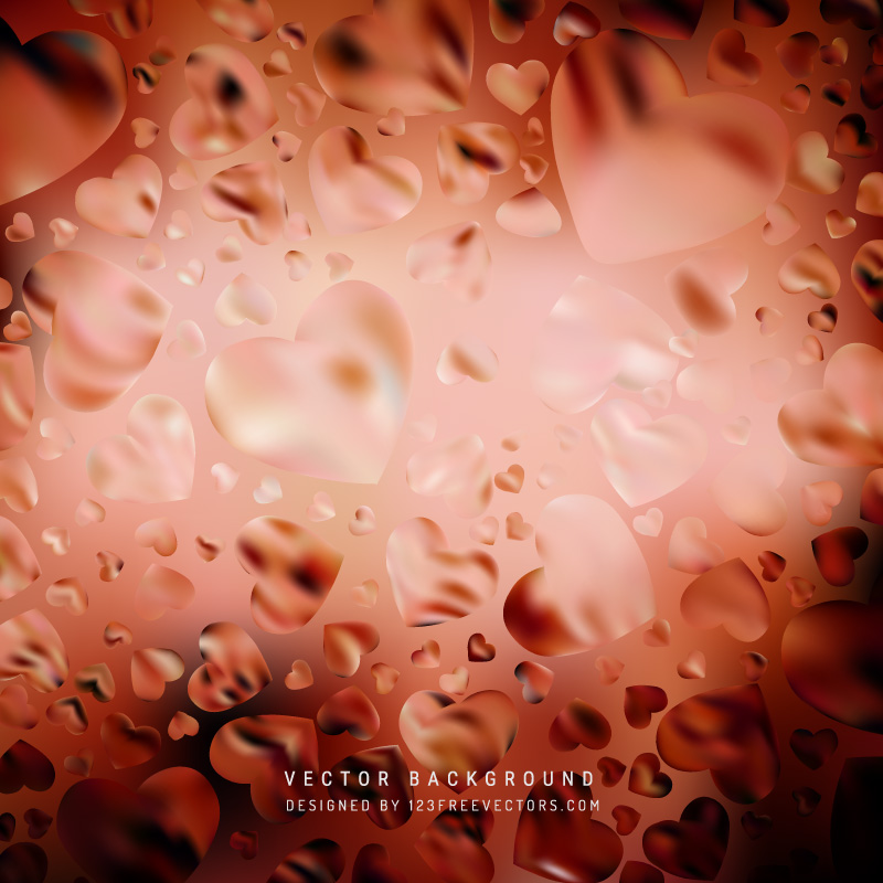 Abstract Dark Orange Love Heart Background