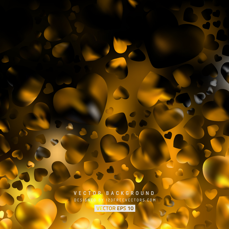 Black Orange Love Heart Background
