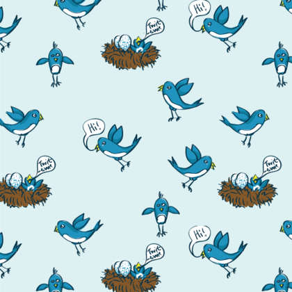 Free Twitter Birds Pattern in Photoshop and Illustrator