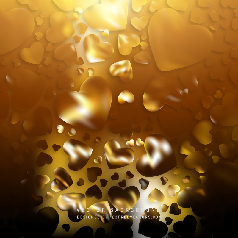 Abstract Black Orange Loving Heart Valentine Background