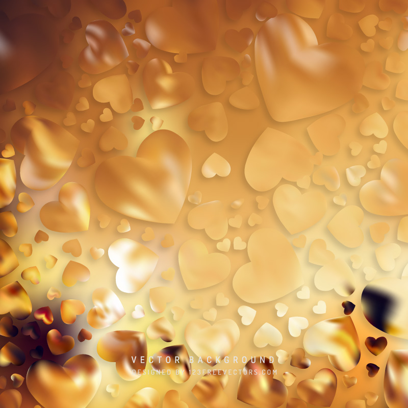 Abstract Orange Loving Heart Valentine Background