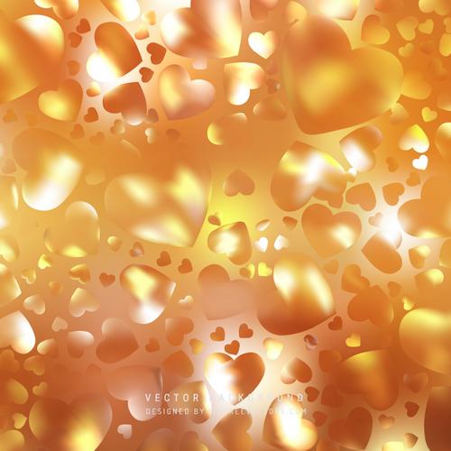 Orange Loving Heart Valentine Background