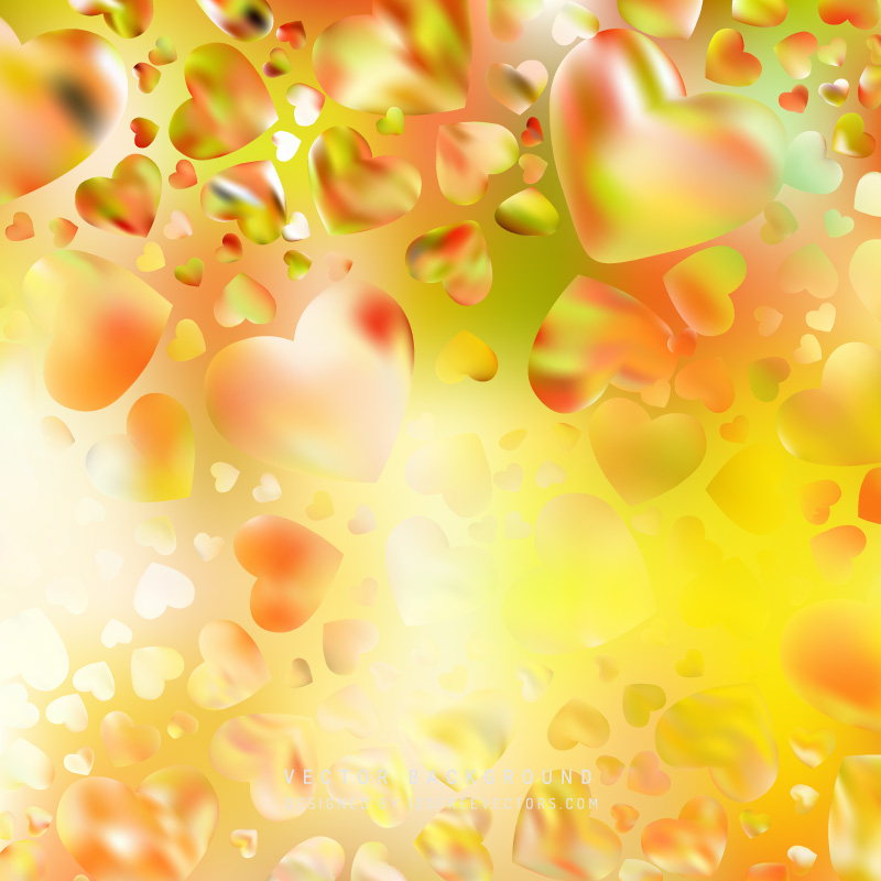 Valentines Day Orange Heart Background
