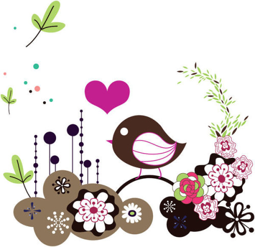 Bird Card Vector Design