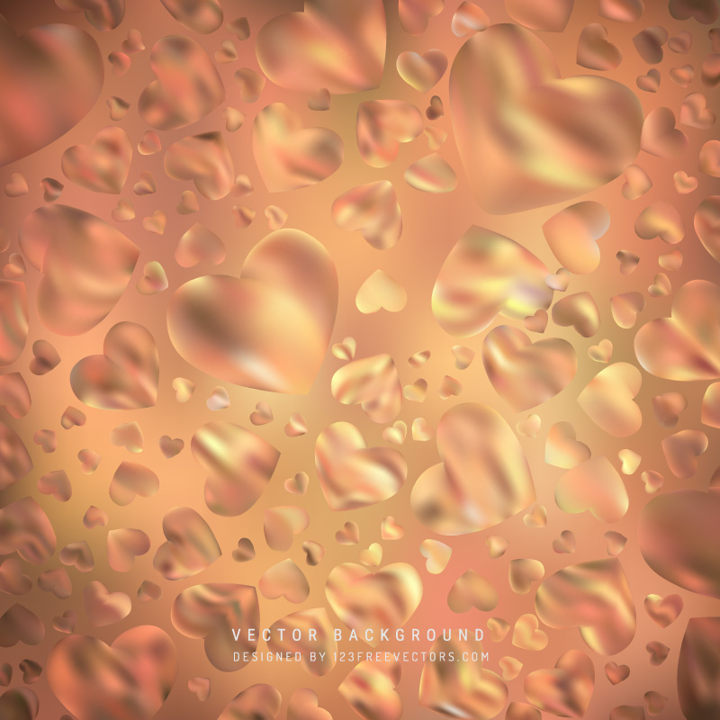 Abstract Orange Valentine Heart Background